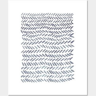 Watercolor knitting pattern - grey Posters and Art